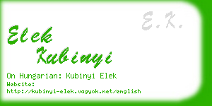 elek kubinyi business card